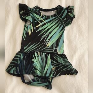 Posh Peanut Green Leaf Baby Romper
